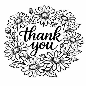 Handmade 50count “Thank You” Daisies Stickers